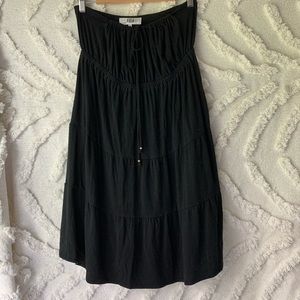 TIBI Poplin Smocked Strapless Dress